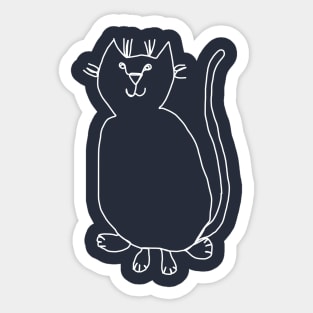 White String Kitty Cat Sticker